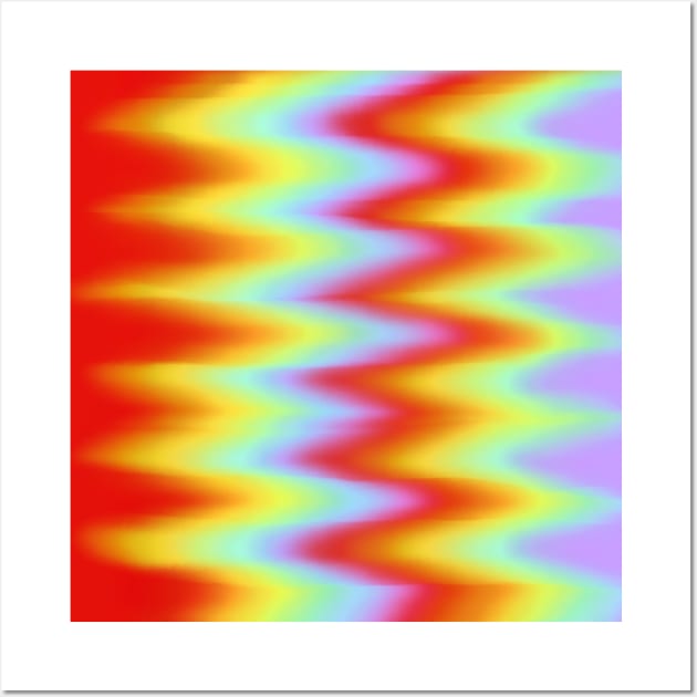 Rainbow Tie Dye Zigzag Blended Pattern, made by EndlessEmporium Wall Art by EndlessEmporium